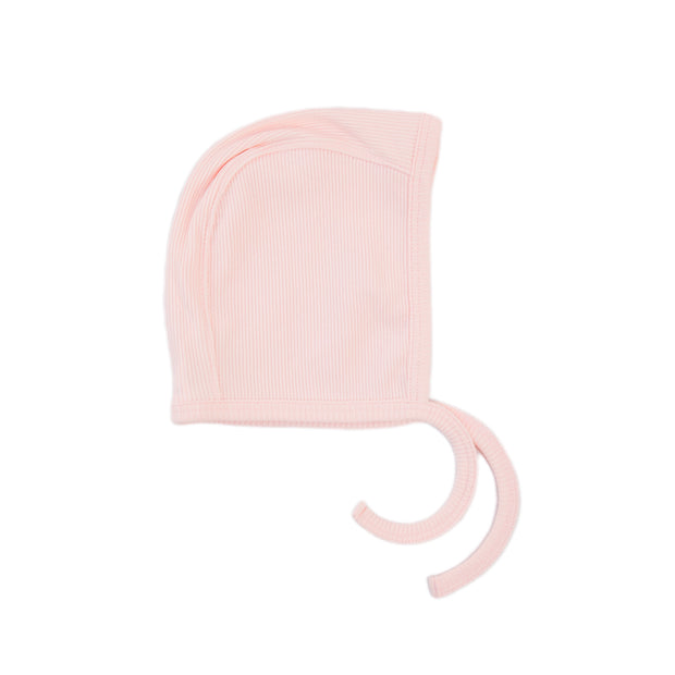 Baby pink Ribbed bonnet