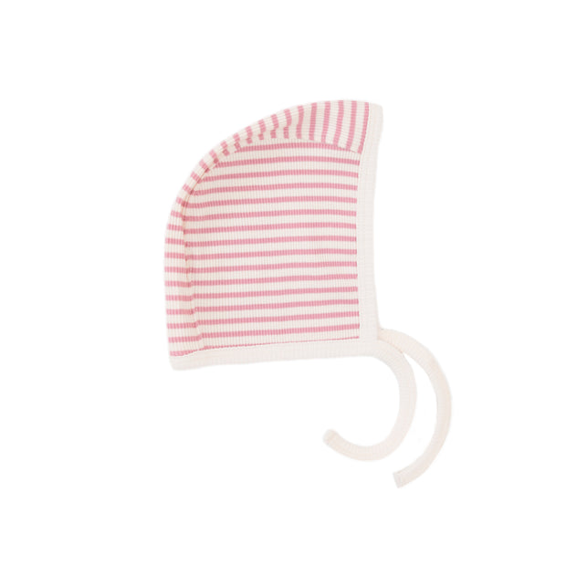 Mauve stripes Ribbed bonnet