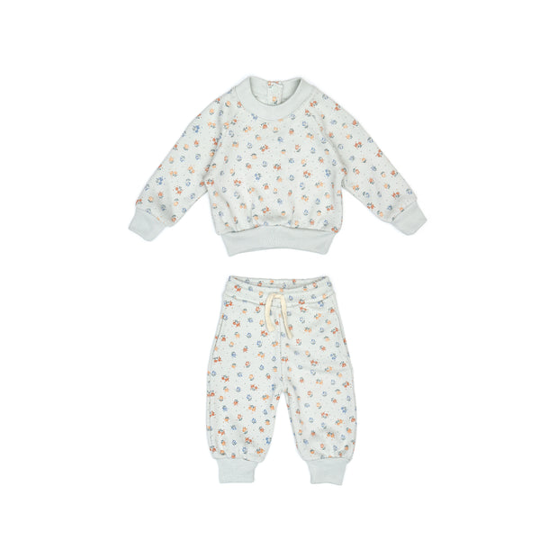 Set Pullover + Pant Light blue flowers