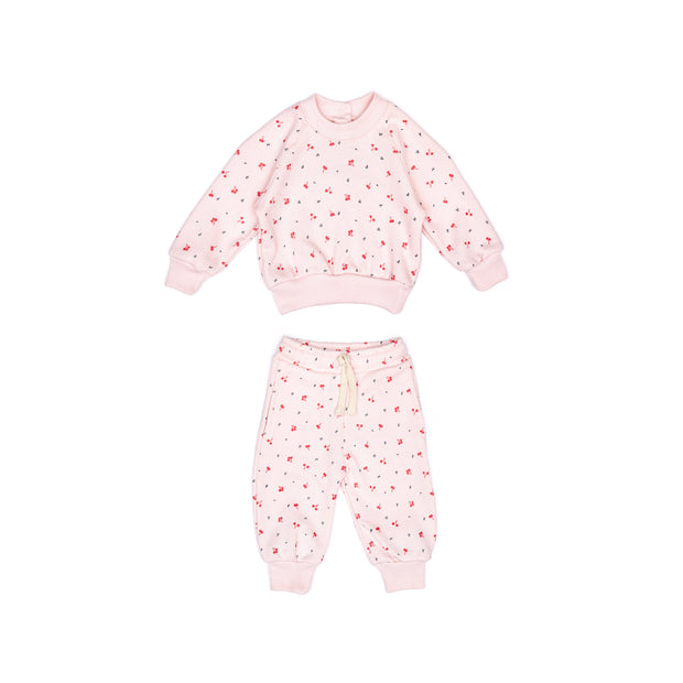 Set Pullover + Pant Crystal pink little cherries