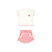 Set Top + short Natural & Strawberry