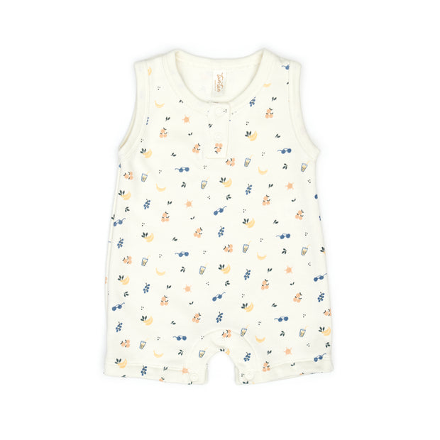 Sleeveless romper Natural picnic