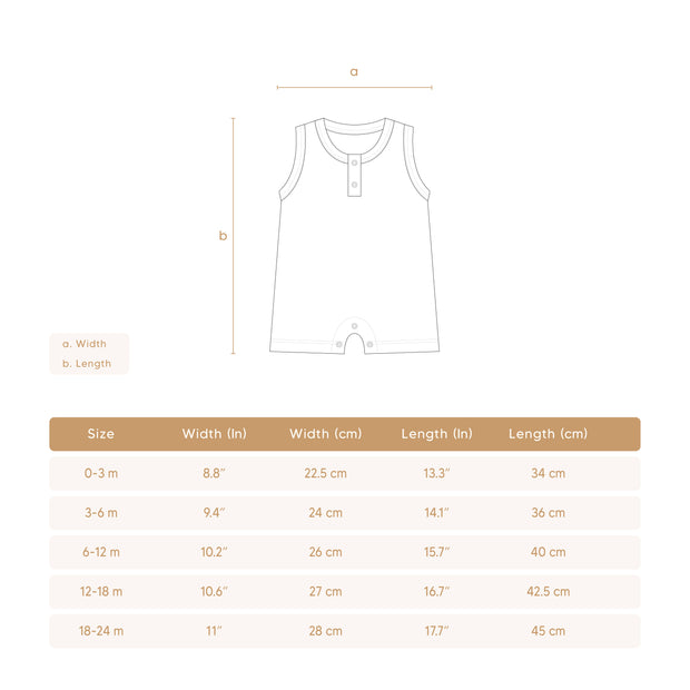 Sleeveless romper Natural picnic