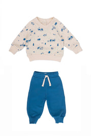 Tiny House Federal Blue Set Aspen Pullover + Pant Pima Cotton