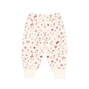 Flowers White Swan Set Ruffle Pullover + Pant Pima Cotton