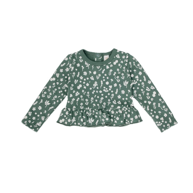 Flowers Green Forest Violet Top Pima Cotton