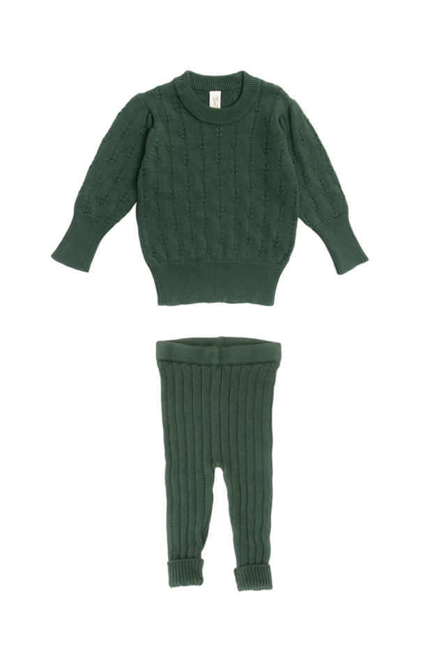 Green Forest Set Alice Sweater + Leggins Pima Cotton