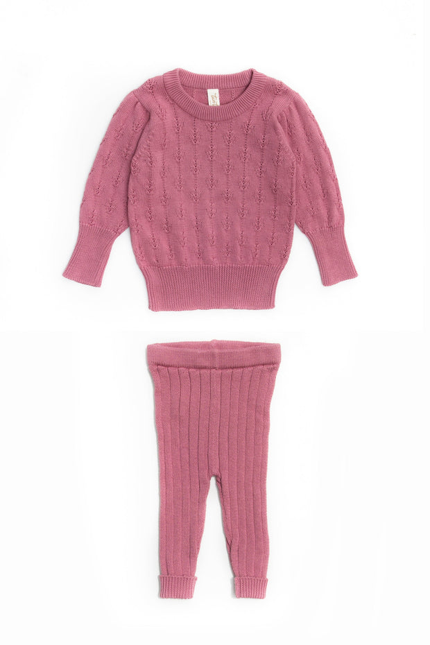 Mauve Set Alice Sweater + Leggins Pima Cotton