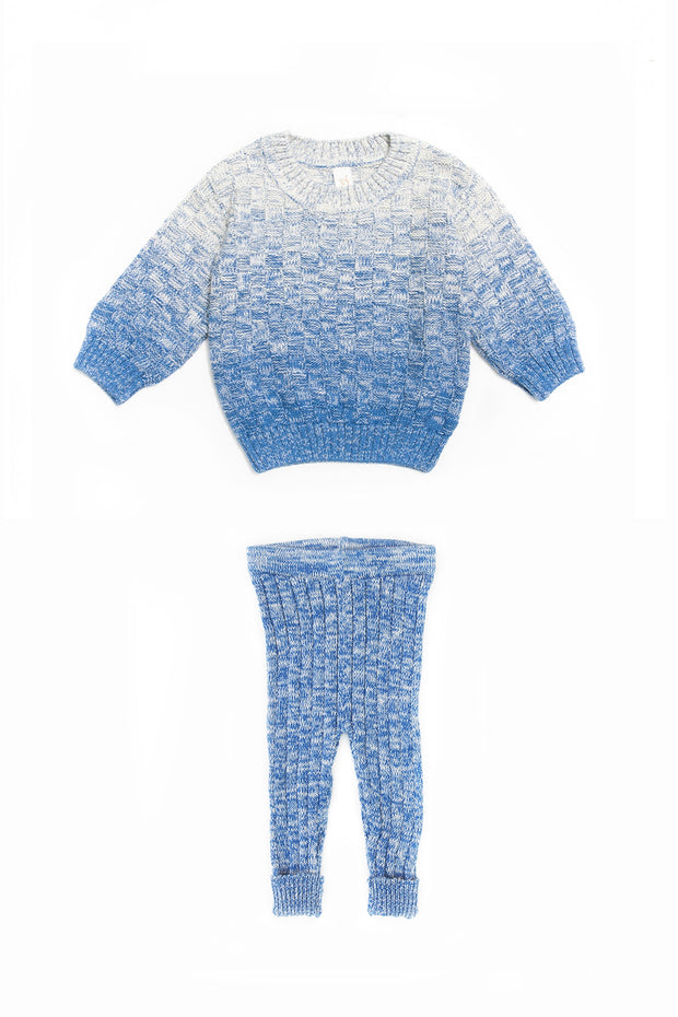 Federal Blue Marl Set Cameron Sweater + Leggins Pima Cotton