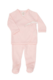 Baby Pink Pointelle Kimono Set