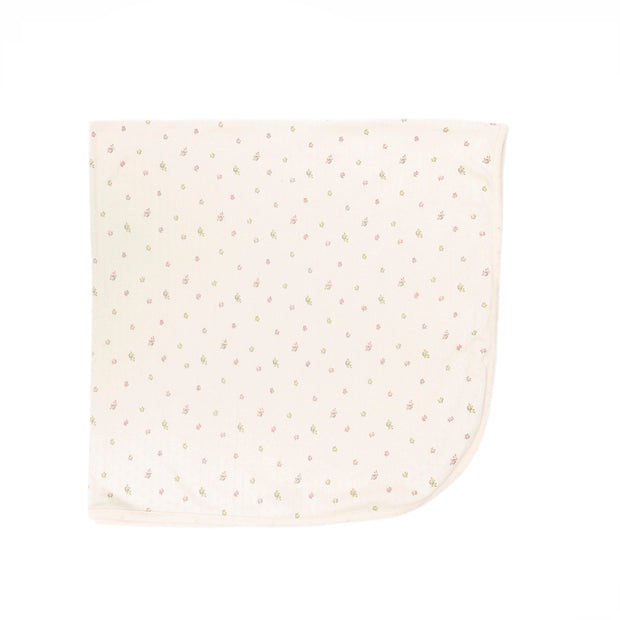 Little Flowers White Swan Pointelle Blanket