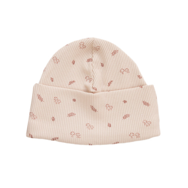 Little mushrooms oatmeal Ribbed hat