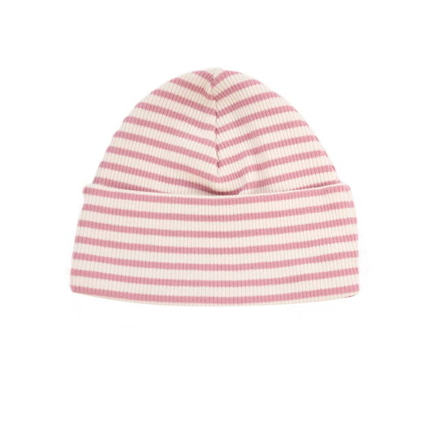 Mauve stripes Ribbed hat