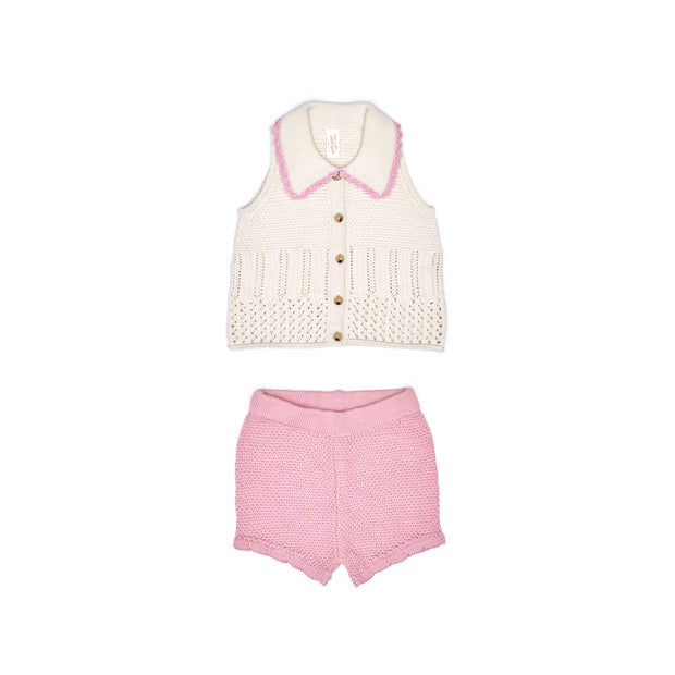 Set Lauren Top + Short Natural & cameo pink